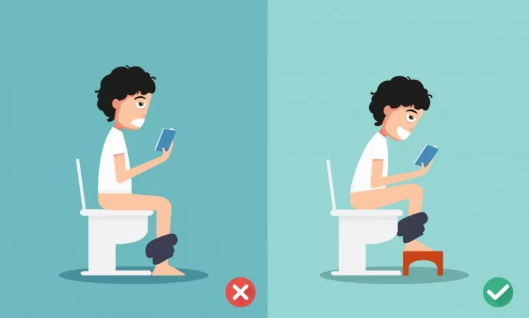 Sitting position on the toilet